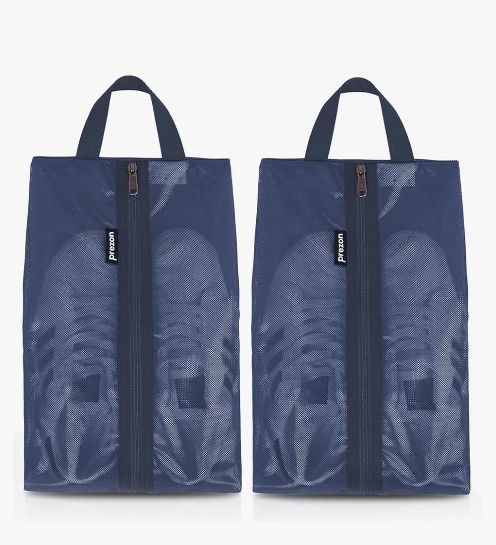Travel Shoe Bags, Water Resistant TPU Mesh, Sturdy YKK Zipper, Shoes Storage Bag, Shoes Packing Organizer, Unisex Shoe Pouch for Travel or Home Storage, 2 Pack