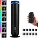 Waterless Scent Diffuser Starter Kit - 1500 Sq Ft Coverage, Scent Diffuser for Home, Hotel, Studio, Essential Oil Diffuser Large Room, 7 Mood Lights Setting, 5 Essential Oils Included, Black, 11.50In