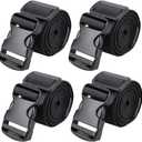 MAGARROW 2" Utility Luggage Straps with Buckle Adjustable, 4-Pack (Black, 2 in x 5.4 ft)