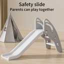 Toddler Slide Large Play Climber Slide PlaySet with Extra Long Slipping Slope Indoor Slide Kids Slide Toddler Playground Toddler Slide Outdoor Toys for Toddlers (Grey)