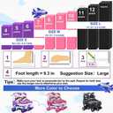 Kids Roller Skates Girls, 4 Sizes Adjustable Toddler Roller Girls Skates Outdoor Indoor for Youth and Children, Patines para Nias with Light up Wheels (Large - Youth (3Y-6Y US))