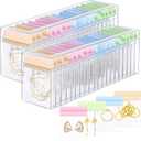 Kenning 42 Pcs Acrylic Jewelry Case Organizer, Clear Jewelry Organizers Holder with Portable Anti Tarnish Storage Bags for Rings, Earrings, Necklaces, Ideal Gifts for Women (Four Color Mixture)
