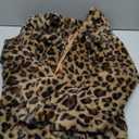 SeekMe Womens Faux Fur Coats Leopard Jackets Loose Warm Fall Winter Fluffy Jacket Outwear (Brown, XL)