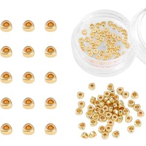 14K Gold Plated Triangle Spacer Beads 2.5x1.5mm 50pcs for Jewelry Making Findings Non Tarnish