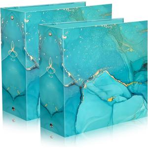 Mini 3 Ring Binder 5.5 x 8.5, 2-Inch Binder, Round Ring, Blue, 2 Pack