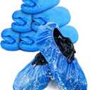 Automatic Shoe Cover Dispenser with 200 Pcs Disposable Shoe Covers, Booties for Portable Machine Fits Size Up to 11 US men or women and up for Home, Factory (Silver)