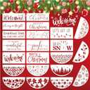 4 x Christmas Doormat Stencils Reusable Holiday Welcome Let It Snow Stencil Templates Large Half Round Drawing Stencils for Painting on Wood Signs Door Hanger Door Mats DIY Crafts Decor(mat22)