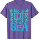 Mermaid Life Under the Sea Vacation Marine Biologist T-Shirt, Large