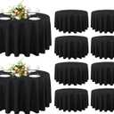 sancua 10 Pack Round Tablecloth Black 90 Inch - Stain and Wrinkle Resistant Table Cloth, Washable Polyester Table Cover for Dining Tables, Buffet Parties and Camping