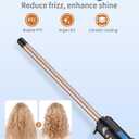 1/2 Inch Curling Wand for Short&Long Hair,Dual Voltage Small Wand Curling Iron for Tight Curls, Extral Long Hair Curling Iron with Tourmaline Ceramic,10 Adjustable Temp