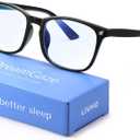 livho Gaming Blue Light Blocking Glasses for Better Sleep, Premium Night Driving, Computer Blockers for Man & Woman (Black)