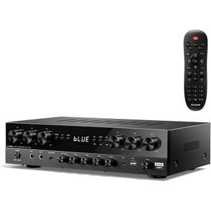 Donner Stereo Receivers, Premium 1000W Peak Power 6 Channel Audio Amplifier with Bluetooth 5.3, USB, FM, 2 Mic-in, Echo, RCA, Optical/Coaxial Input for Home, Karaoke, Theater Speakers, MAMP6