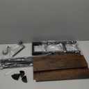 Meangood Spice Rack Shelf for Kitchen Stove, Over the Stove Shelf with 4 Hooks Extra Storage Countertop, Rustic Wood & Solid Metal Commbined Stove Shelf for Storage Seasoning, Easy to Assemble