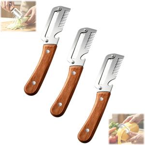 3 x Vegetable Peeler for Kitchen,Multifunctional Vegetable Peeler With Wooden Handle And Bottle Opener,Vegetable Peelers,2-in-1 Stainless Steel Kitchen Tool for Fruit Apple Potato Pumpkin Papaya(3pcs)