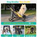 Petbobi Dog Stroller for Large & Medium Dogs - Easy Fold Dual Entry Pet Stroller with One-Foot Brake, All Terrain Wagon Cart with Air Mesh, Ideal for Large Senior Pets up to 80 lbs, Black