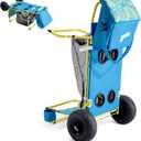 2-in-1 Beach Cart with Big Balloon Wheels for Sand, Folding Utility Wagon with Chair Holder, Cooler Bag, Mesh Storage, 4 Cup Holders, Umbrella Rack, Supports 100 lbs, Ideal for Beach, Camping, Picnic