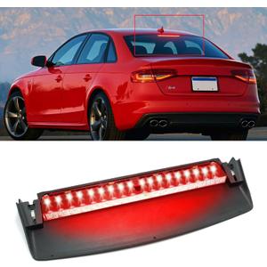 Center Brake Light Assembly Compatible with Audi A4/A4 Quattro 2009-2015,S4 2010-2015,Third Brake Light with 18 Smal Red Lamp Bulbs,Center High Mount Stop Lamp Replacement for 8K5945097
