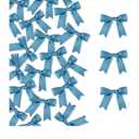 Meseey 100 Pcs Satin Ribbon Bows with Twist Tie 2.5 Inch Dusty Blue Pretied Premade Colored Craft Bows for Gift Wrapping Basket Wedding Baby Shower Brithday Party (Dusty Blue)