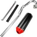 FVRITO Exhaust Muffler Silencer Pipe Assembly Kit for 70cc 90cc 110cc 125cc CRF50 XR50 SSR SR110 Roketa Taotao DB14 DB10 X-PRO DB-X20 SDG Coolster Chinese Mini Pit Dirt Bike Motocross Parts Red