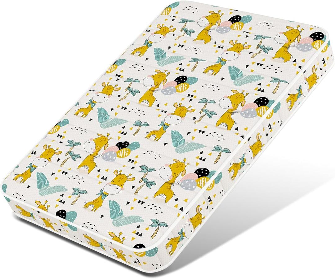 3 Inch 38" Lx26 W Mattress, No Gaps Edge Reinforcement High Density Foam, Odorless and Steady, Certipur-us and Oeko -tex Certified, Giraffe