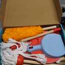 WHOHOLL Wooden Kids Cleaning Toy Set Toddler Broom and Dustpan Set for Housekeeping 9 Pcs Broom and Mop Set for Toddlers 3-6, Cleaning Toys with Sponge, Christmas Birthday Gifts for Boys Girls