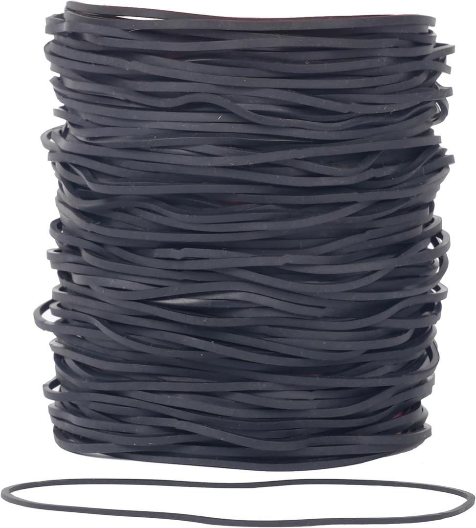 AIWOQI Rubber Bands 300Pcs 4.8inch Big Black Stretchy Elastic Long Rubber Band for Balloon Arches DIY Wedding Birthday Rubber Bands School Office Supplies File Folders Litter Box (4 4/5" x 1/16")