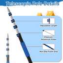 5-20FT Telescoping Pole, Multi-Purpose Extension Pole with Easy Flip Lock, Universal Twist-on Metal Tip, Lightweight Sturdy Aluminum Paint Roller Extension Pole for Painting, Window Cleaning