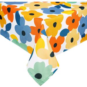 Floral Tablecloth, Flowers Table Cloth for Spring Summer Fall Autumn, Waterproof Tablecloth for Kitchen Dining Room Picnic Party Banquet, Outdoor Indoor Use Table Cover, Rectangle 60 x 84 inch (140" x 140" (Rectangular), Colorful)