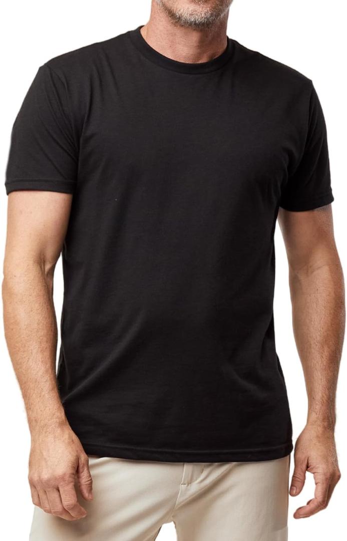 Fresh Clean Threads Men's Crew Neck T-Shirts Short Sleeve, Fitted Style, Soft Cotton-Poly Blend, Tag-Free Comfort Medium