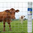 Livestock Fence, 5ft x 164ft Galvanized Cattle Fence, Deer Fence,Heavy Zinc Coating Wire Fencing,Farm Fence for Hog Goat Horse (Silver)