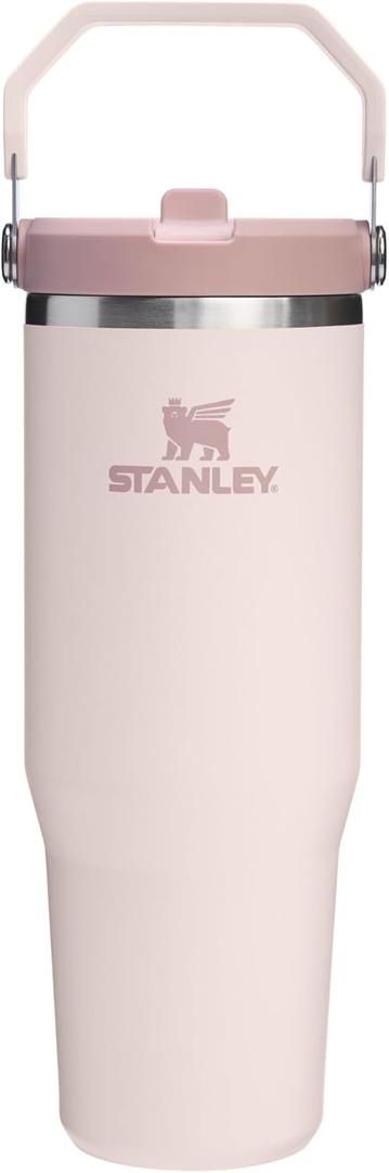STANLEY IceFlow 2.0 Flip Straw Tumbler with Handle 30 oz | Twist On Lid and Flip Up Straw | Leak Resistant Water Bottle | Insulated Stainless Steel | BPA-Free | Rose Quartz