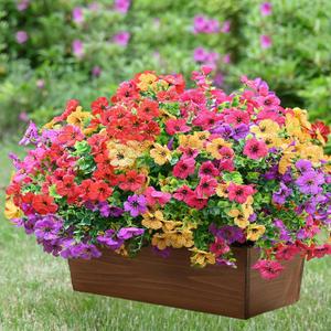 LADADA 8 Pack Colorful Artificial Flowers UV Resistant for Outdoor