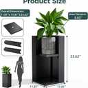 24" Metal Tall Planters Box for Outdoor Plants - Square Black 2Pack, 23.62"H x 11.81"W x 11.81"D