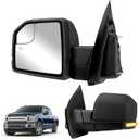 Left Driver Side 6 Pins Rear View Door Mirror Assembly Compatible with 2015-2020 Ford F-150 with Power Heated Turn Signal Light Blind Spot Glass Replace# FL3Z-17683-CC, FL3Z-17683-CB, FL3Z-17683-CA