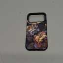 Compatible with iPhone 17 Pro Case,Glossy Case All-Round Protection Shockproof Anti-Scratches TPU Cover,Cases for Man Woman-Stained Glass Dark Vintage Floral