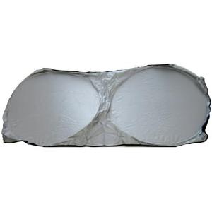 Spring Loop Collapsilbe Dual Circle 1 Piece Auto Sunshade - Metalic Silver 64 inches x 32 inches