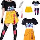 Costume Uniform Dress Full Set For Women Party Outfit (3X-Large, Yellow)