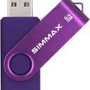 SIMMAX 64GB Memory Stick USB 2.0 Flash Drives Swivel Thumb Drive Pen Drive (64GB Purple)