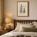 Pine Tree Wall Art Minimalist Mountain Nature Canvas Print Cabin Wall Decor