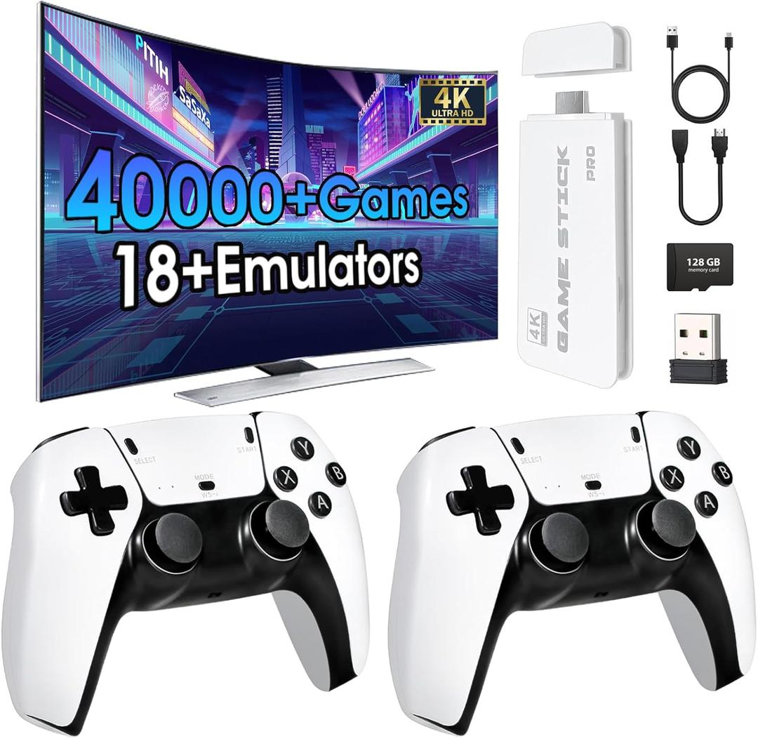 TEFELE 2026New Wireless Retro Game Console 23 Simulators and Over 40,000 Games 2.4G Wireless Controllers(128G)