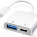 [Apple MFi Certified] Lightning to USB Camera Adapter with Charging Port, Portable USB 3.0 Female OTG Cable for iPad to Connect Card Reader USB Flash Drive, Compatible for iPhone iPad