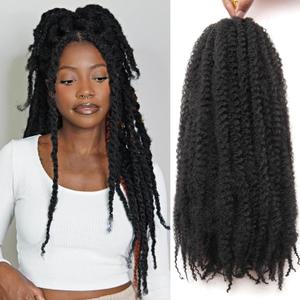 Marley Twist Braiding Hair 18 Inch 8 Packs, Natural Kinky Texture, Easy to Separate, Tangle Resistant, Low Shedding, Soft Lightweight Marley Hair for Twist and Protective Styles (1B)