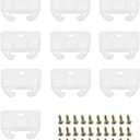 10 Pcs Plastic Rear Drawer Guides Drawer Track Rail Guide Brackets with Screws for Dresser Cabinet, Hutches, Drawer Systems, Furniture and Wardrobe, White(59x41.5x7.5mm)