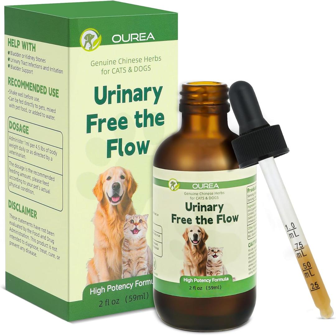 Cat and Dog Bladder Crystals Treatment or Stone, Bladder Kidney Stones Dissolver for Pet, Cat Dog Urinary Tract Supplements for Kidney and Bladder Stones, Urinary Free The Flow, 2 fl oz (59ml)