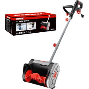 EWORK Corded Snow Shovel 11-Inch 1200W 10A Powerful Electric Snow Shovels, 6-Inch Clearing Depth, 23-Foot Max Throw Distance, Power Snow Blower for Driveway, Steps, Sidewalk, Porch