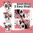 2 x Valentines Day Tuxedo Cat Mailbox Cover Magnetic Standard Size 20.5" x 18", Love Heart Tree Decorative Post Letter Box Wrap Decor, Wedding Garden Yard Outdoor Decoration Pet Lover Gift