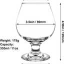 Brandy Snifter Glasses Set of 4-11 oz / 330 ml Cognac Glasses Set, Pure Clear Short Stem Wine Glass Set for Brandy & Whiskey, Dishwasher Safe, Gifts for Men