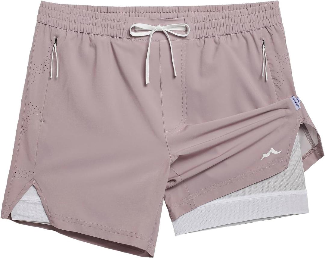 Maamgic Men's Athletic Running Shorts with Liner Ultra Lightweight Workout Shorts 5"/ 7"