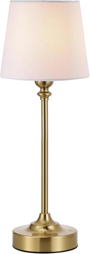 Cordless Table Lamp Rechargeable Gold - 1 Pack Brass 4000mAH Battery Operated Lamp for Decor, 3000K Stepless Dimming Touch Control Wireless Lamp for Bedroom, Dining Table, Counter, Living Room (White Gold)