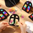 Novabright 24 Sets Wooden Cross Crafts Religious Crafts Sunday School Christian Wooden Cross Hanging Ornaments Kit DIY Art Christian Church Ornaments Jesus Sunday School Gifts, 4.72 x 3.78 x 0.08 inches